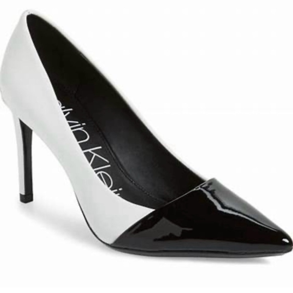 Calvin Klein Black and White Stiletto Heels
